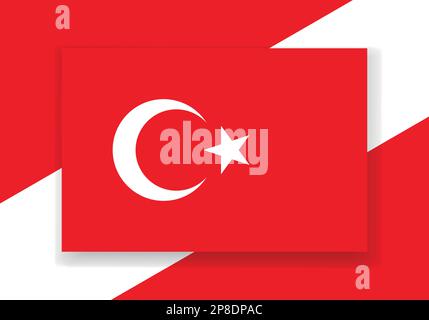 Vector Turkey Flag. Country flag design. Flat vector flag. Türkiye Flag Vector. Stock Vector