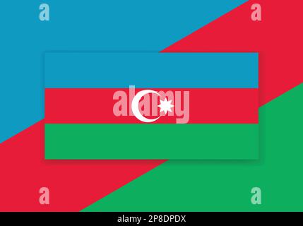 Vector Azerbaijan Flag. Country flag design. Flat vector flag. Stock Vector