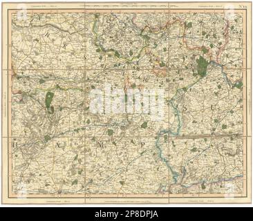 SURREY HILLS, THAMES VALLEY & WESSEX DOWNS. Berkshire, Hampshire. CARY 1832 map Stock Photo