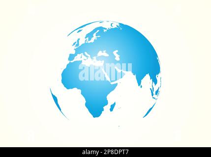World map illustration on white, isolated background. World map on isolated background. Stylized world map with round corners. Stock Vector