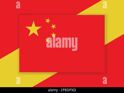 Vector China Flag. Country flag design. Flat vector flag. Stock Vector