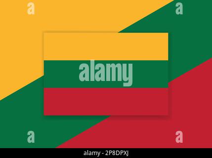Vector Lithuania Flag. Country flag design. Flat vector flag. Stock Vector
