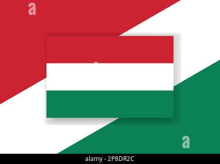 Vector Hungary  Flag. Country flag design. Flat vector flag. Stock Vector