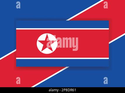 Vector North Korea Flag. Country flag design. Flat vector flag. Stock Vector