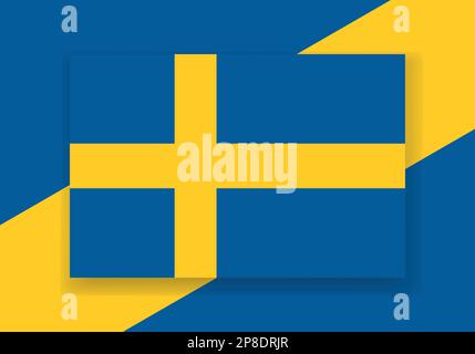 Vector Sweden Flag. Country flag design. Flat vector flag. Stock Vector