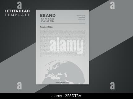 Corporate Business world concept Letterhead, Elegant and minimalist style letterhead template design full Vector. Stock Vector