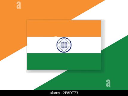 Vector India Flag. Country flag design. Flat vector flag. Stock Vector