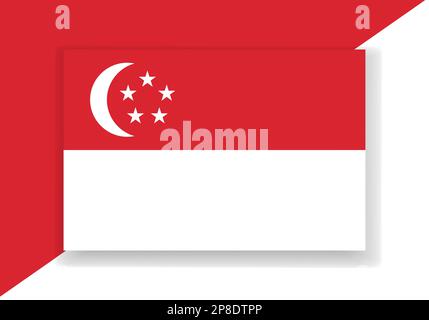 Vector Singapore Flag. Country flag design. Flat vector flag. Stock Vector