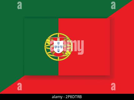 Vector Portugal Flag. Country flag design. Flat vector flag. Stock Vector