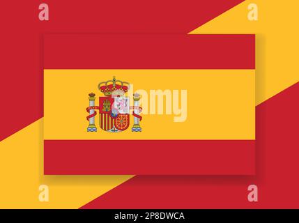 Vector Spain Flag. Country flag design. Flat vector flag. Stock Vector