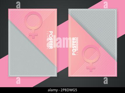 Women's day background with text. March 8 international holiday. Paper greeting card with number and date. Vector illustration. Stock Vector
