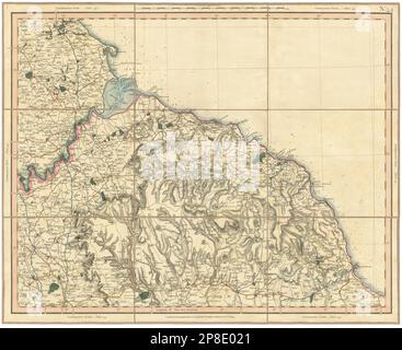 TEESIDE & NORTH YORK MOORS. SE County Durham, North Yorkshire. CARY 1832 map Stock Photo