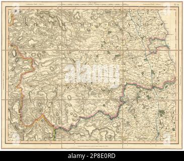 SOUTHERN NORTUMBERLAND. North County Durham. Newcastle-upon-Tyne. CARY 1832 map Stock Photo