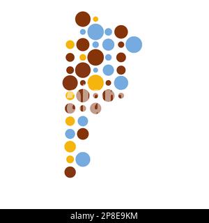 Argentina Map Silhouette Pixelated generative pattern illustration Stock Vector