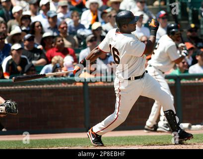 This is a 2009 photo of Edgar Renteria of the San Francisco Giants baseball  team. This image reflects the San Francisco Giants active roster as of  Monday, Feb. 23, 2009 when this