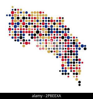 Costa rica Map Silhouette Pixelated generative pattern illustration ...