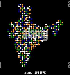 India Map Silhouette Pixelated generative pattern illustration Stock ...