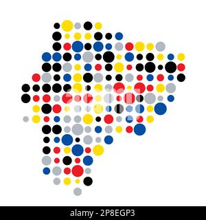Ecuador Map Silhouette Pixelated generative pattern illustration Stock Vector