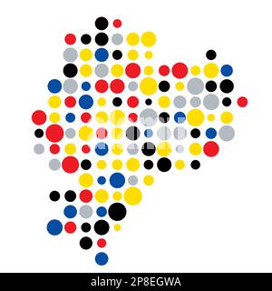 Ecuador Map Silhouette Pixelated generative pattern illustration Stock Vector
