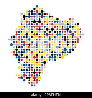 Ecuador Map Silhouette Pixelated generative pattern illustration Stock Vector