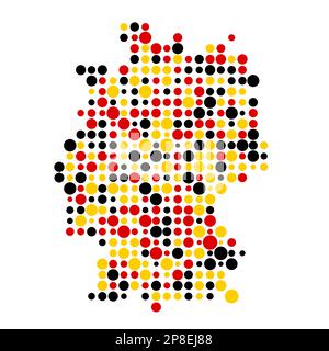 Germany Map Silhouette Pixelated generative pattern illustration Stock Vector