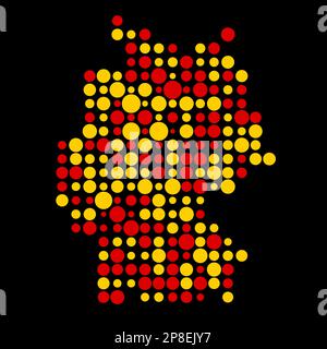 Germany Map Silhouette Pixelated generative pattern illustration Stock Vector