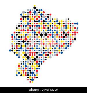 Ecuador Map Silhouette Pixelated generative pattern illustration Stock Vector