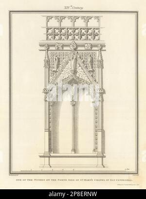 Niche on the north side of St. Mary's Chapel in Ely Cathedral. SMIRKE 1810 Stock Photo