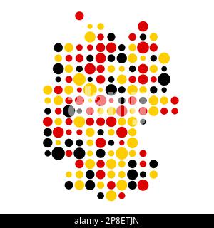 Germany Map Silhouette Pixelated generative pattern illustration Stock Vector