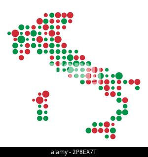 Italy Map Silhouette Pixelated generative pattern illustration Stock Vector