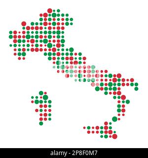 Italy Map Silhouette Pixelated generative pattern illustration Stock Vector