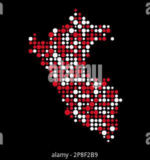 Peru Map Silhouette Pixelated generative pattern illustration Stock Vector