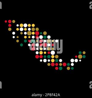 Mexico Map Silhouette Pixelated generative pattern illustration Stock Vector