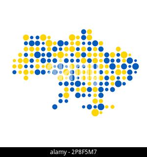 Ukraine Map Silhouette Pixelated generative pattern illustration Stock Vector