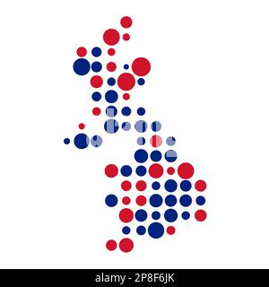 United kingdom Map Silhouette Pixelated generative pattern illustration Stock Vector