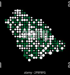 Saudi arabia Map Silhouette Pixelated generative pattern illustration Stock Vector