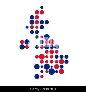 United kingdom Map Silhouette Pixelated generative pattern illustration Stock Vector