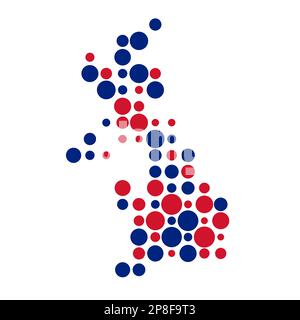 United kingdom Map Silhouette Pixelated generative pattern illustration Stock Vector