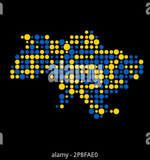 Ukraine Map Silhouette Pixelated generative pattern illustration Stock Vector