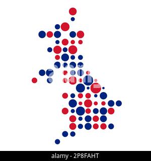 United kingdom Map Silhouette Pixelated generative pattern illustration Stock Vector