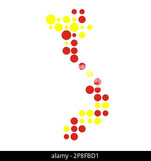 Vietnam Map Silhouette Pixelated generative pattern illustration Stock Vector