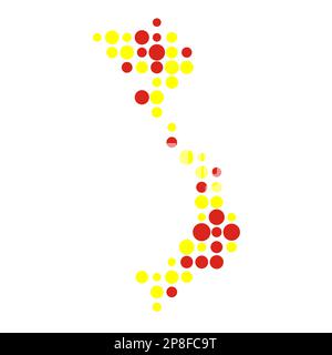 Vietnam Map Silhouette Pixelated generative pattern illustration Stock Vector