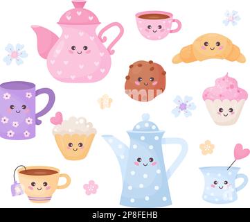 Character cute rabbit in a ceramic tea kettle Vector Image