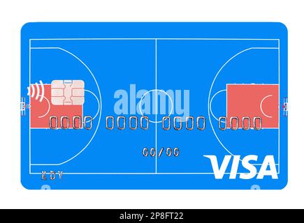 Kyiv, Ukraine -April 10, 2021: Visa card closeup for design purpose Stock Photo