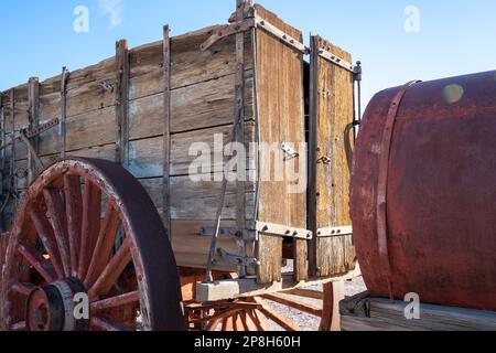 Preserved 20 mule team wagon for hauling Borax Stock Photo