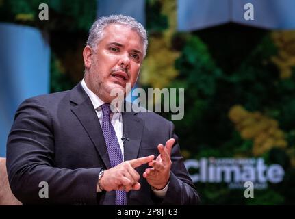 Miami Beach, USA. 08th Mar, 2023. Former Colombian President Ivan Duque attend the Aspen Idea event, about the climate crisis, at the New World Symphony Auditorium in Miami Beach, Florida, USA, 08 March 2023. Credit: Sipa USA/Alamy Live News Stock Photo