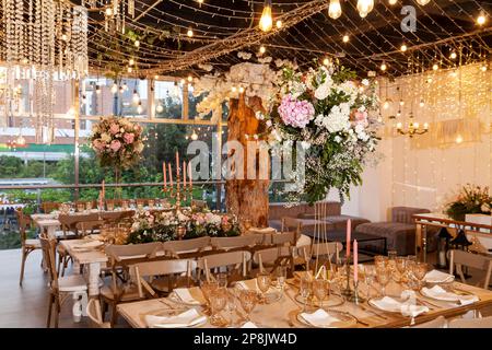 Lifestyle - Reception Hall Decorated For Social Events Stock Photo