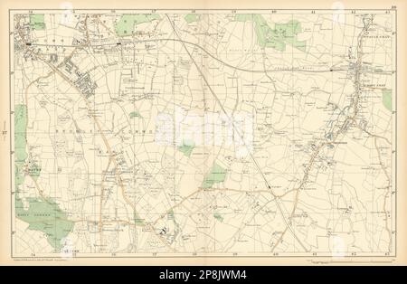 BROMLEY & ORPINGTON Hayes Petts Wood Keston St Paul's Mary Cray. BACON  1900 map Stock Photo