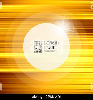 Gold waves background. Metal plate with reflected light. Vector illustration with place for text. Stock Vector