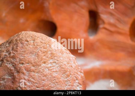 Brown sand-colored stone tiles on the wall, stock photo Stock Photo